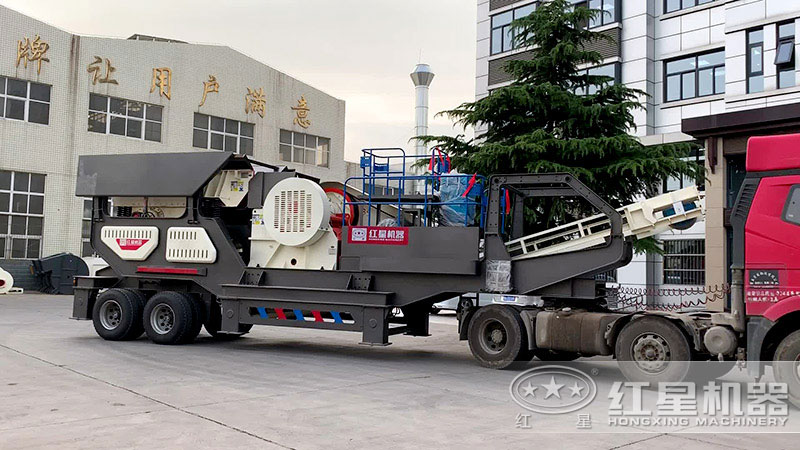 挂上车头即可移动的轮胎移动石子加工机器
